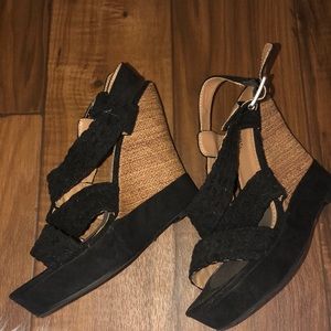 Call it spring black wedges